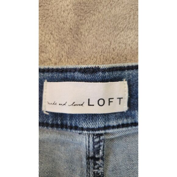 Loft High Waisted Medium Wash Skinny Jeans - Picture 3 of 4